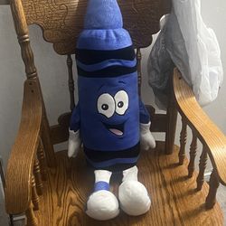 Crayola Bedazzled Blue Crayon Plush Stuffed Toy 21”+
