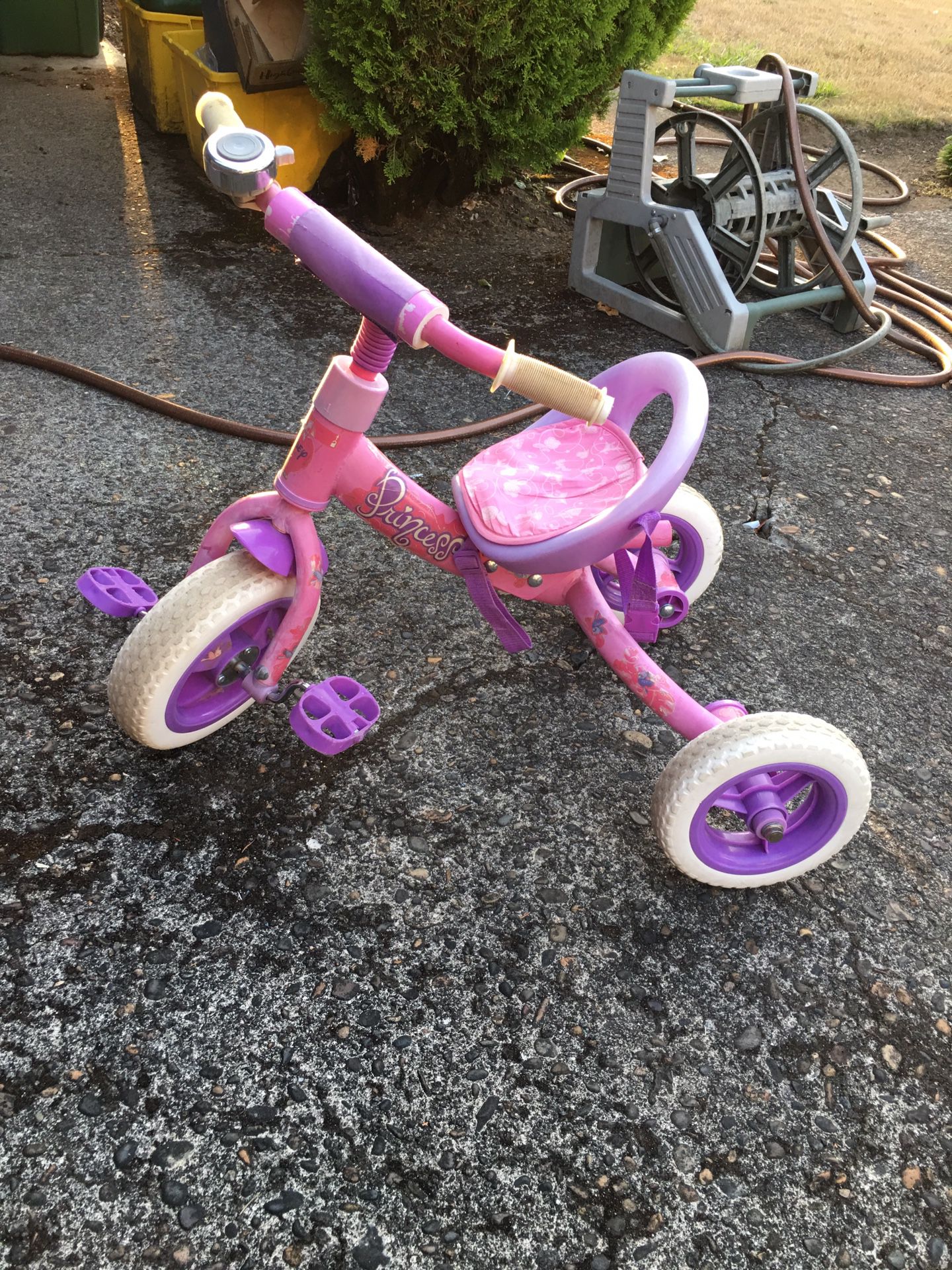 Tricycle with detachable adult push handle