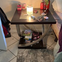 glass side table 