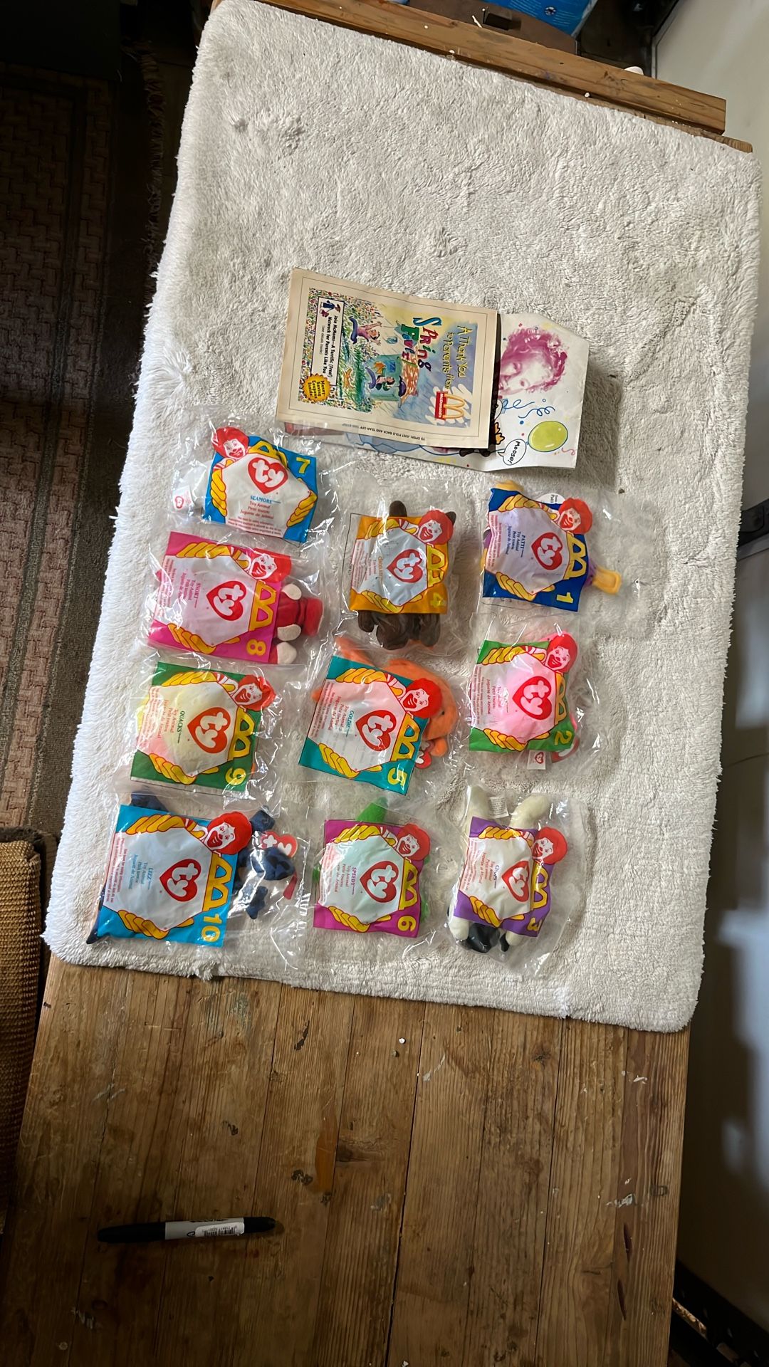 Collectible McDonald’s series one through 10 beanie babies