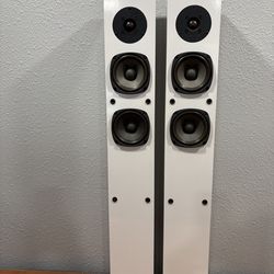 NHT Speaker System Model VT-1 White Standing Speakers