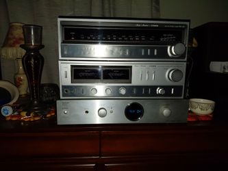 Fisher, matching receiver and tuner with power meters