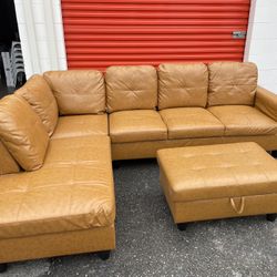 🔥 MODERN L-SHAPED SECTIONAL + OTTOMAN 🔥