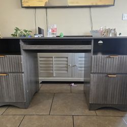Wood Desk With Drawers