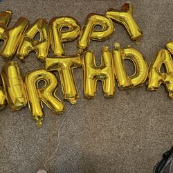 Happy Birthday Banner - Gold