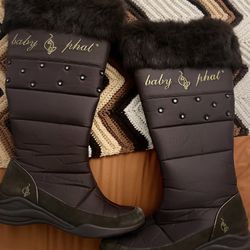 Baby Phat Brown Snow Boots Faux Fur