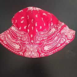 Red Bandana Print Bucket Hat