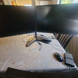 Double LG Monitors With Multi Positions Stand