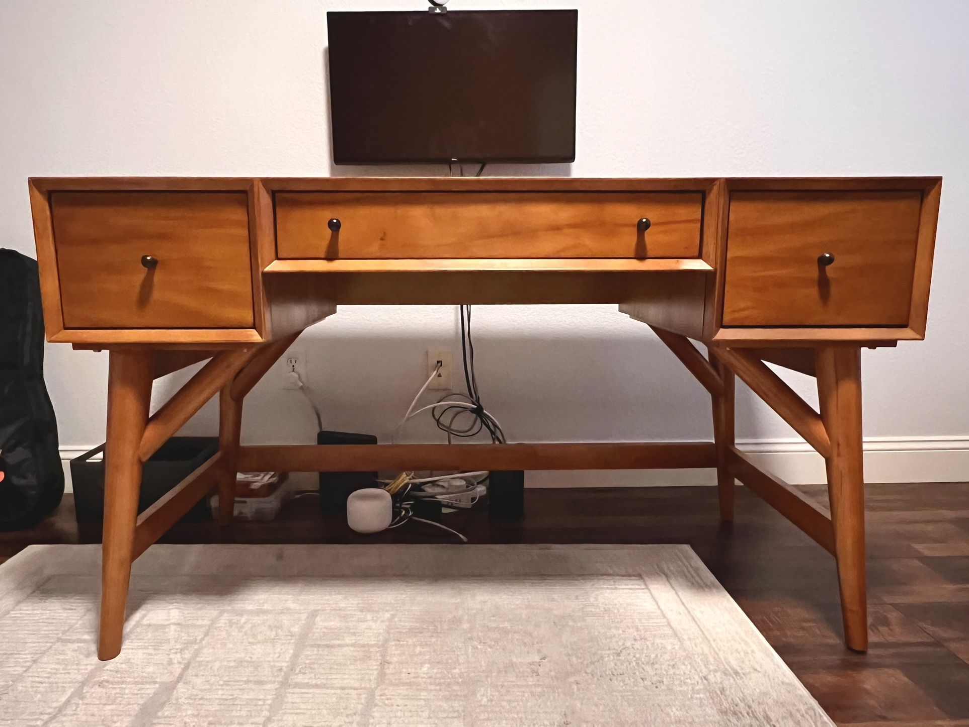 Mid-Mod Home Office Desk. Living  Spaces. Mid-century Modern