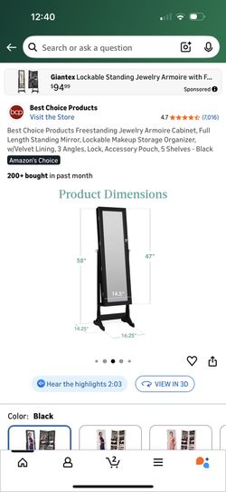 Jewelry Armoire Cabinet 