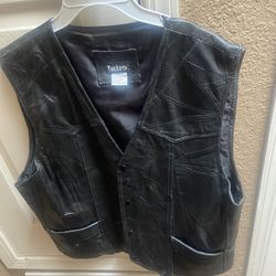 2 Leather Biker Vests