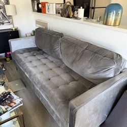 Grey Velvet Love seat