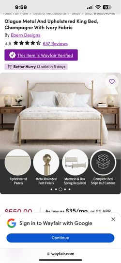 Brand new King size bed frame