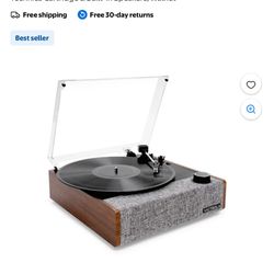 Victrola Eastwood II 3-Speed Bluetooth Record Player with Audio-Technica Cartridge & Built-in Speakers, Walnut