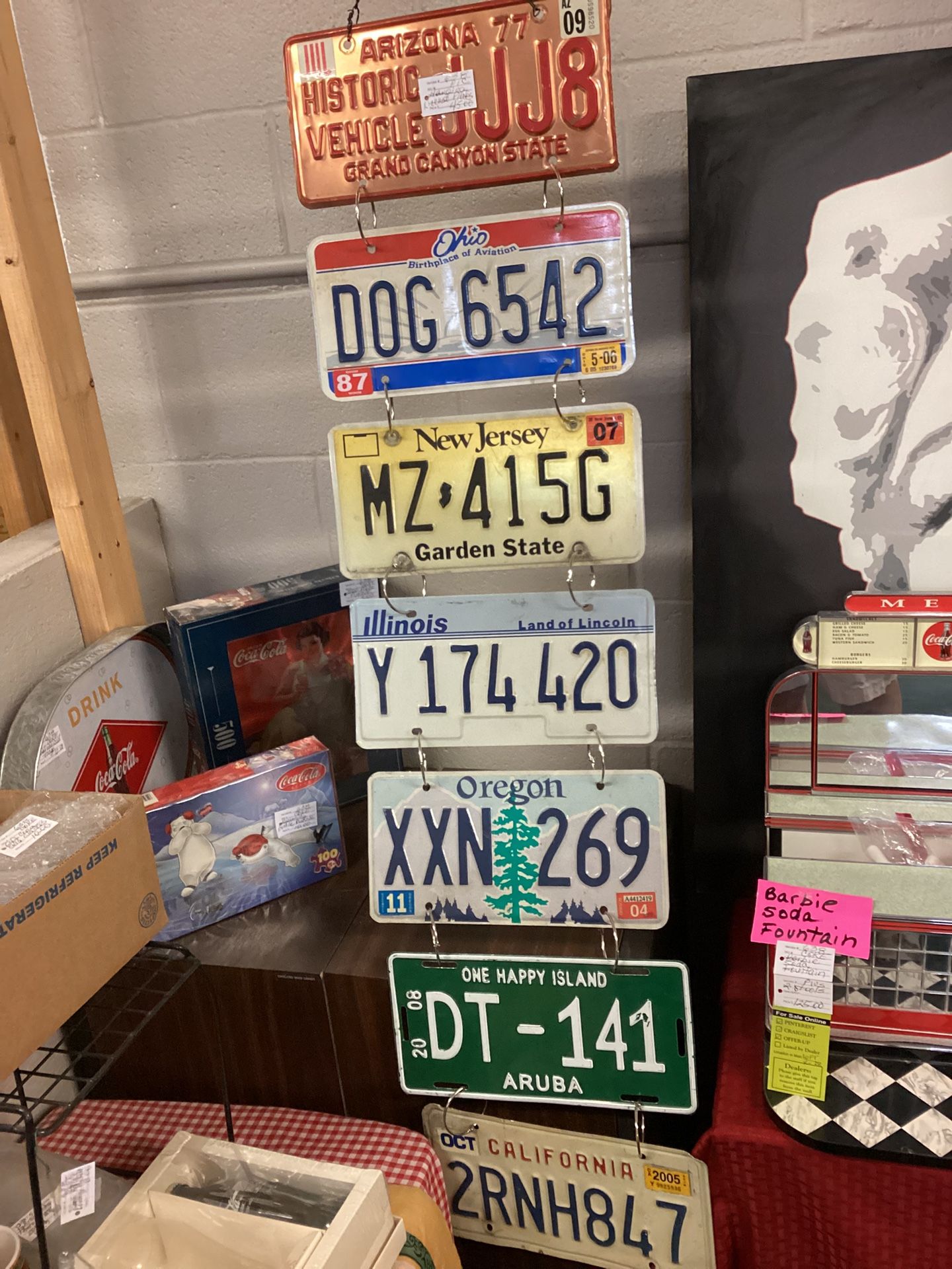 License Plate Display – Seven Different States