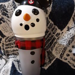 Disney Parks Tumbler Cup W/ Straw - Mouseketeer Snowman Light Up 16oz