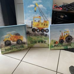 Boy Truck Wall Canvas