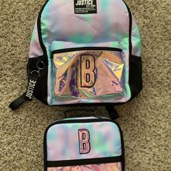 Brand New Justice “B” Backpack & Lunchbox 