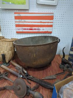 Large Antique Cast Iron Cauldron 