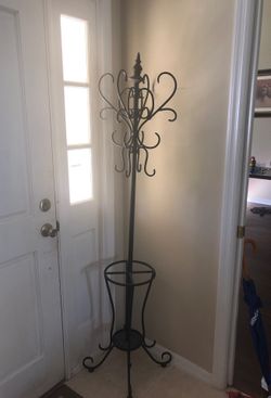 Umbrella, hat, backpack stand