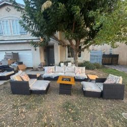 High Quality Sunbrella Fabric Patio Furniture Set Fire Pit Propane Deep Seating Cushions High Quality Sunbrella Cushions 🆕