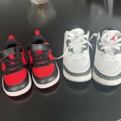 2 Pairs Toddler Jordans Size 7c