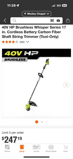 40v Ryobi Carbon Fiber Shaft Weed Eater