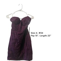 New Purple Short Dress- Size 4
