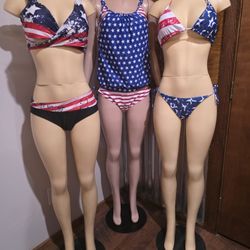 New Women's 2Piece USA Flag Bikini Set 25.00 Each 