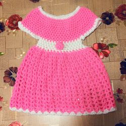 Pink And White Toddler Girls Dress