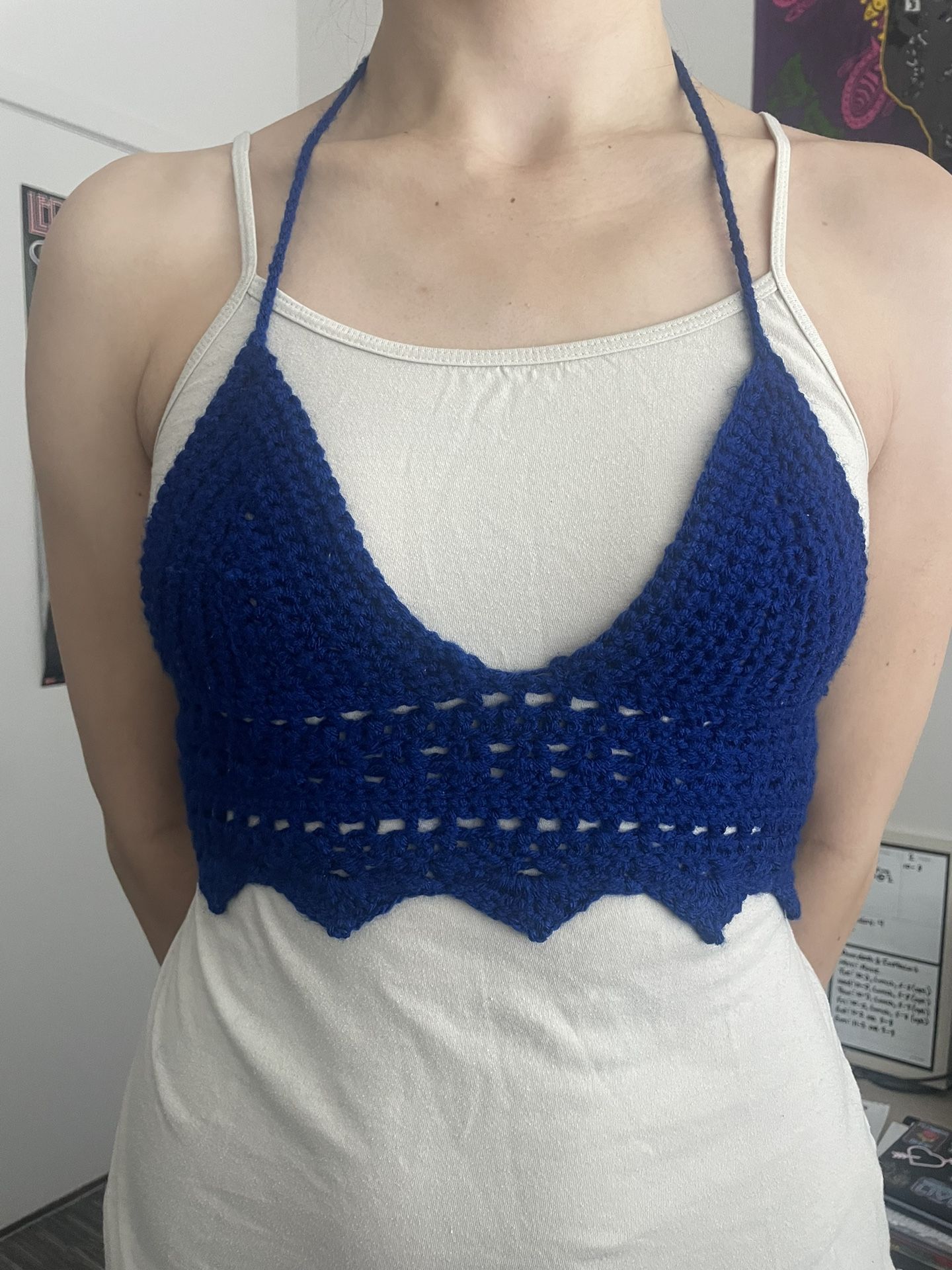 XS/S Adjustable Halter Neck Crochet Bralette