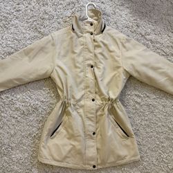 Povozer Beige Women’s Waist Adjusted Rain Jacket Size Small