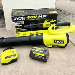 RYOBI 40V HP Brushless Whisper Series Leaf Blower KIT 800CFM