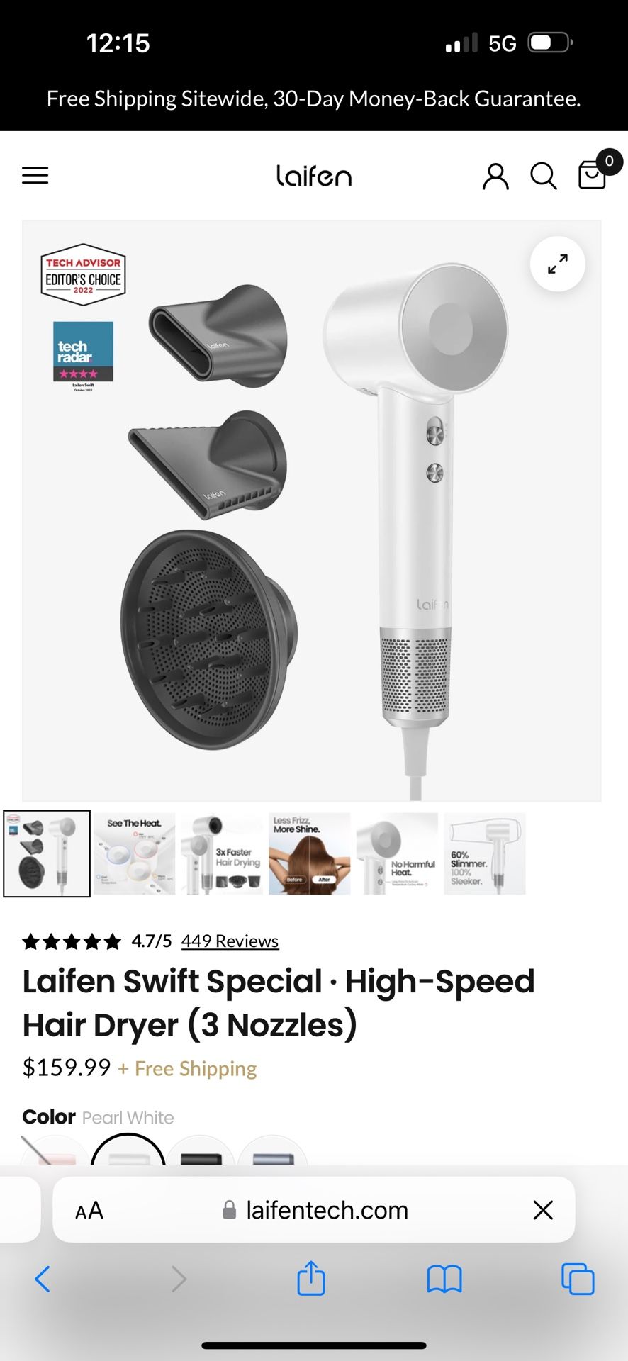 Laifen Swift Special • High-Speed Hair Dryer (3 Nozzles)
