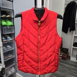 Michael Kors Chaleco Acolchado Rojo Bright Ruby Talla L NWT