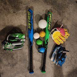 Baseball Bats, Gloves & Balls