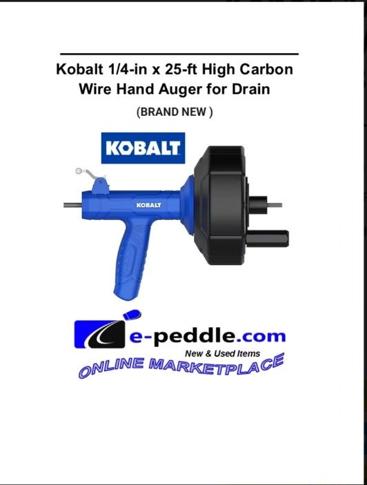 Kobalt 1/4-in x 25-ft High Carbon Wire Hand Auger for Drain ( Brand New)