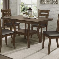 Brand New Brown Dining Set (53" x 35" - 53" x 30"H Table)