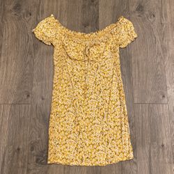 Yellow Ruched Dress