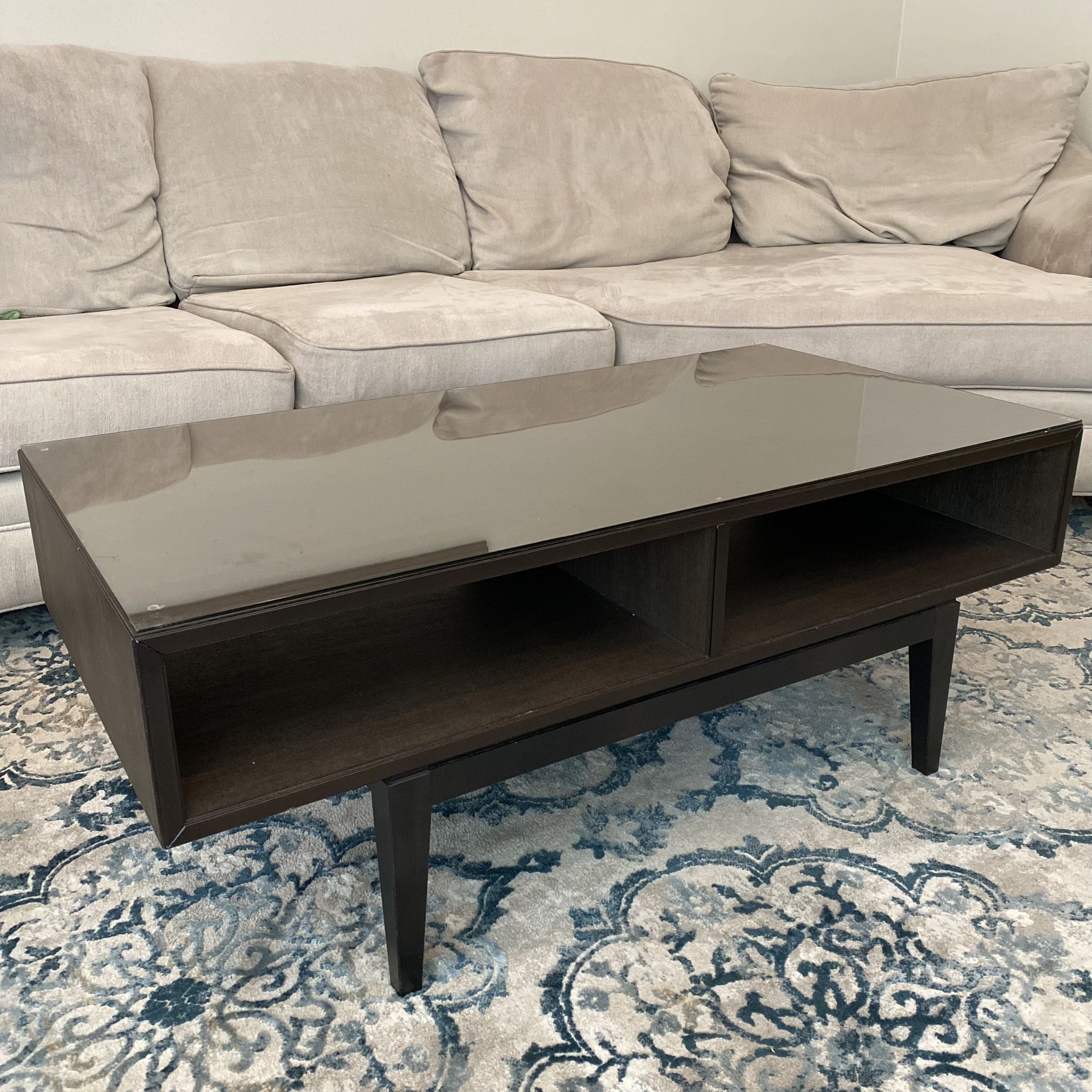 Mid century Style IKEA Regissor Glass Top Coffee Table Espresso for Sale in Lake View Terrace CA OfferUp