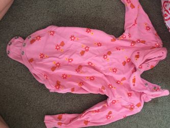 Long sleeve flower onesie Baby girl