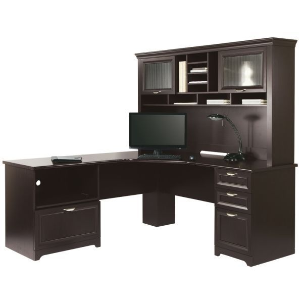 Realspace® Magellan Performance 71"W L-Shaped Corner Desk, Espresso