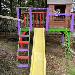 Kids Playground With House And A Slide 