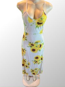 Beautiful Yellow And White Floral Dress 