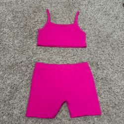 Pink two piece fitted set