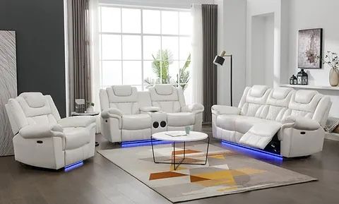 Living Room 3 Piece S2020 Party Time (White) ONLY $1599