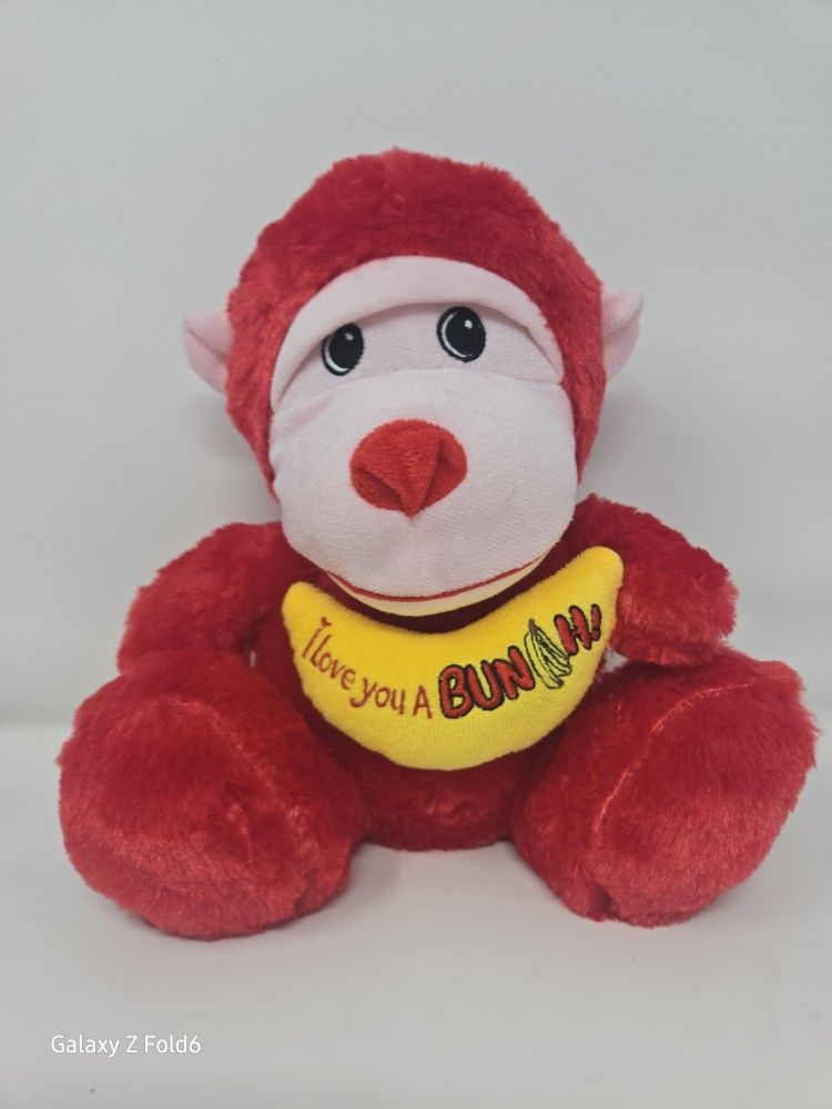 First & Main Orrie The Love Monkey Red & Pink I Love You Bunches Bean Plush