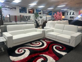 Beautiful White Sofa&Loveseat Available In Red, White, & Grey