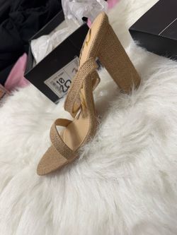Open toe brown heels  size 10