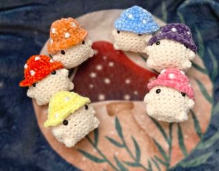 Crochet Mushroom Plush With Positive Affirmation Note Card